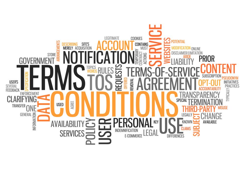 Word Cloud Terms and Conditions
